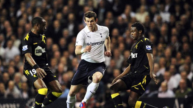 Gareth Bale goes on the attack for Spurs.