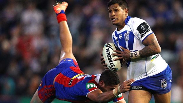 Freakish natural talent &#8230; Ben Barba pulls out one of the many tricks at his disposal against the Knights earlier this month.
