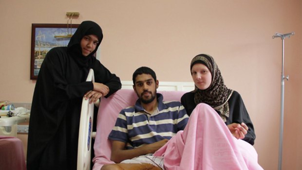 Ahmed Luqman Talib (centre) recovers from gunshot wounds in an Istanbul hospital. <i>Picture: Kate Geraghty</i>