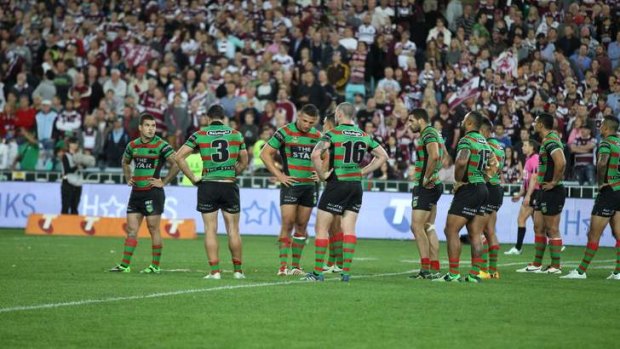 Dejected: Souths have now fallen at the final hurdle for the last two seasons.