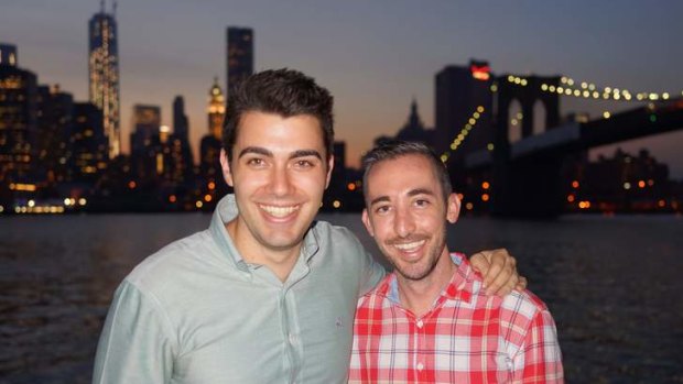 Kurt Fulepp (left), pictured with partner Josh, has made large career strides since arriving in New York.