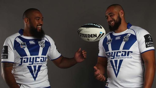 Brothers in arms &#8230; Bulldogs stars Frank Pritchard, left, and Sam Kasiano will line up against the Storm today.
