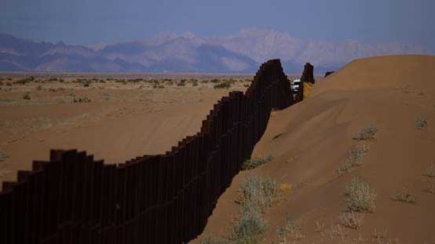 The border fence near Yuma, Arizona.