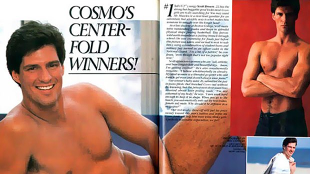 Scott Brown, then 22, poses nude for the Cosmo centrefold of Cosmo.