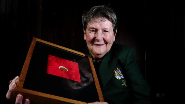 Judy Wilson, a 1948 Olympian in London, holds the only gold medal Australia won at the first London Olympics, for rugby, in 1908.