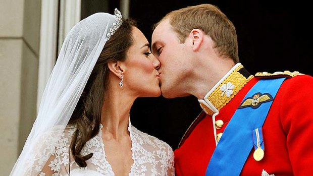 Sealed with a kiss ... but the Chaser were prevented from satirising Prince William and the Duchess of Cambridge's wedding.