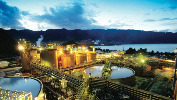 The gold processing plant on Lihir Island in PNG.