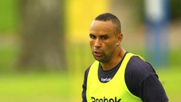 Set to go: Archie Thompson, who has recovered from injury, trains with  Victory.