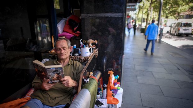 Bobby, who's set up camp on King Street wonders why authorities don't want to 'find out why people are homeless".