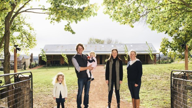 The Old Coach Stables at Gunning is hosting the Kick Bowel Cancer event on Saturday in support of Bowel Cancer Australia. Pictured are the organisers and family of Rob Dowling - Luke and Theresa Dowling with their children Penny, four, and Poppy, 20 months and Kelly Dowling.
