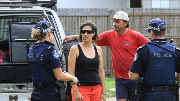 Lauretta and Nev Grasso are staying in Cungulla despite police urging evacuations.