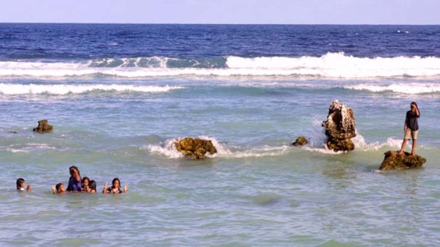 Not yet refugee-ready ... asylum seekers on a Nauru beach in 2005.