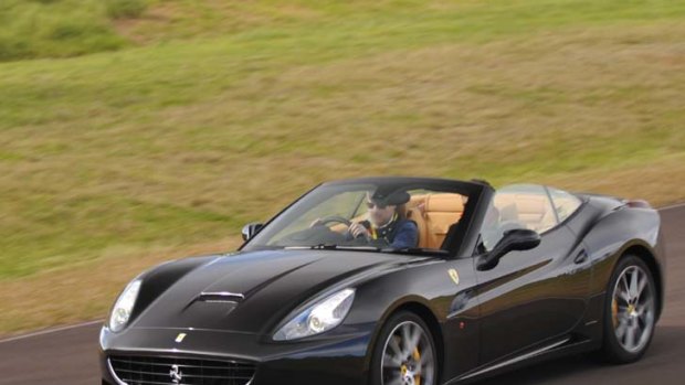 A black Ferrari California like the one stolen from billionaire Nathan Tinkler.