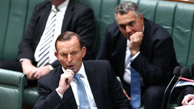 Plenty to think about: Prime Minister Tony Abbott and Treasurer Joe Hockey.