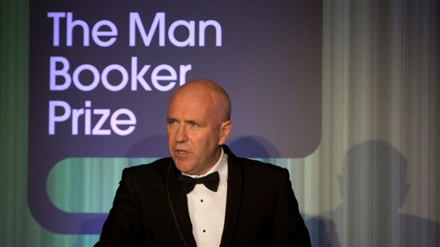 Accepting the 2014 Booker prize.