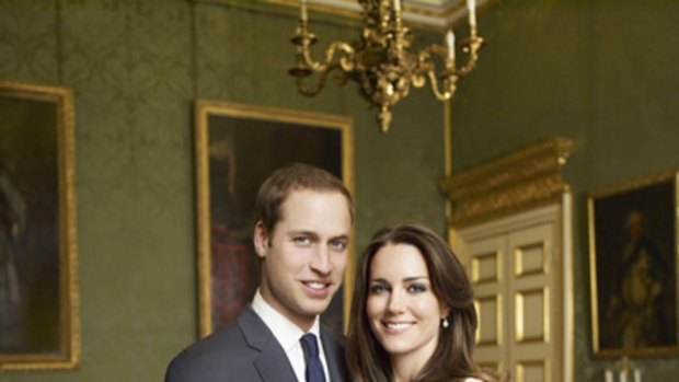 Popular style ... Prince William and Kate Middleton's official engagement portrait.