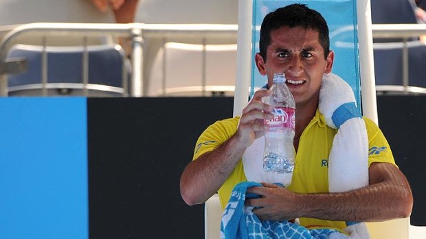 Spain's Nicolas Almagro told a post-match press conference he had not deliberately  aimed the ball at Berdych's head.