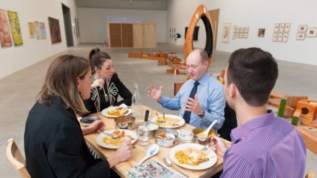 PanAust Managing Director Gary Stafford visits Harvest and enjoys a Thai lunch.