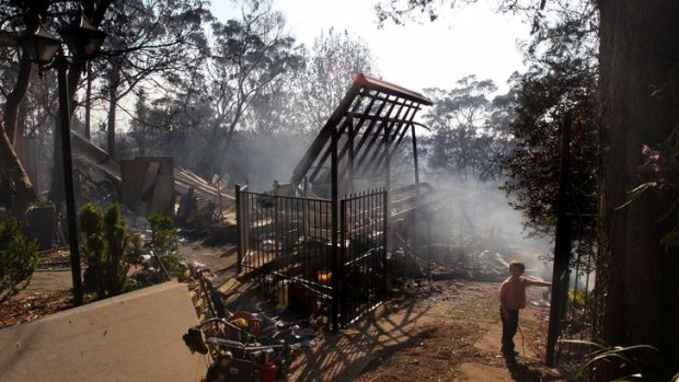 Lost everything: A destroyed house in Buena Vista Road, Winmalee.