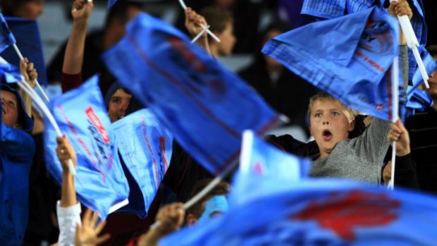 Out in force: The Waratahs are hoping to create a sea of blue at ANZ Stadium on Saturday night against the Crusaders.