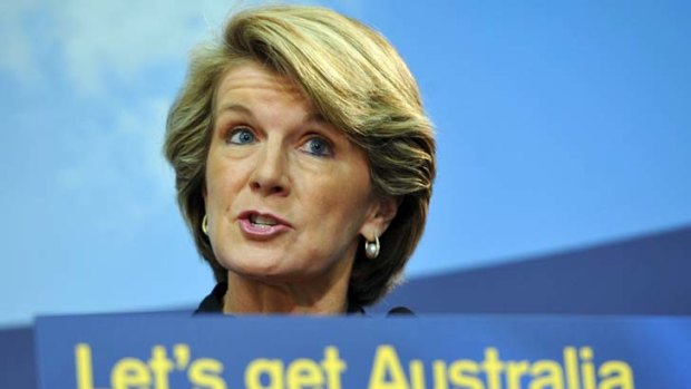 Angry at the policy about-face ... Julie Bishop.