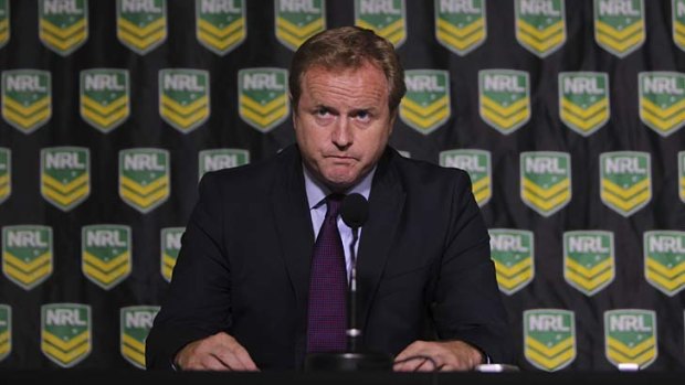 "A very thorough, deep process": Chief executive Dave Smith at the NRL press conference.