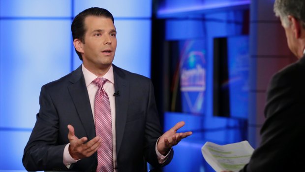Donald Trump jnr discussing his contacts with a Russian developer on TV.
