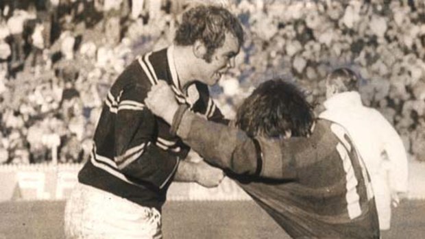 Malcolm Reilly and George Piggins square off during a match.