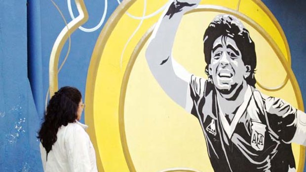 Hero art ... a Diego Maradona mural.