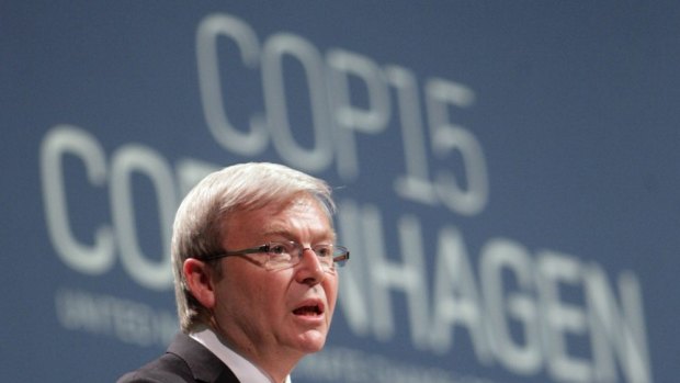 Former prime minister Kevin Rudd at the failed Copenhagen climate summit in 2009.