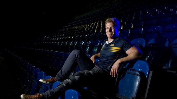 Brumbies Player David Pocock after reconstructive surgery on his knee.