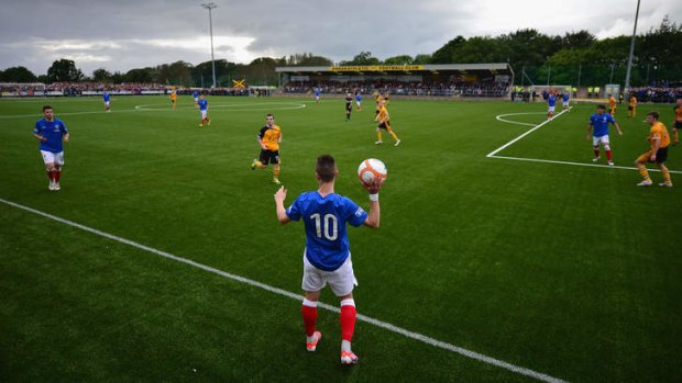 Low key: Barrie McKay of Rangers prepares to throw the ball in during the club's clash with Annan Athletic.