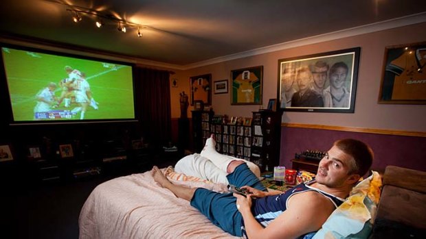 Home comforts .. .Drew Mitchell enjoys recuperating at his parents' house in Brisbane.