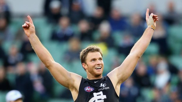 Tough time: Lachie Henderson had few moments to enjoy at Carlton in 2016.