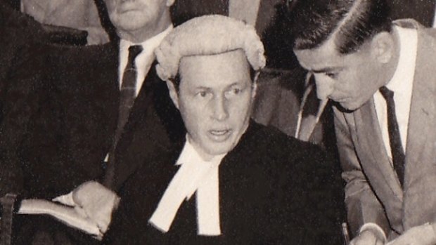 Mervyn Finlay at work as a young barrister.