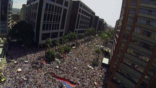 An anti-government protest in Caracas on March 22.