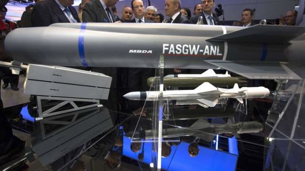 The MBDA Missile Systems on display at the 50th Paris Air Show at the Le Bourget airport near Paris