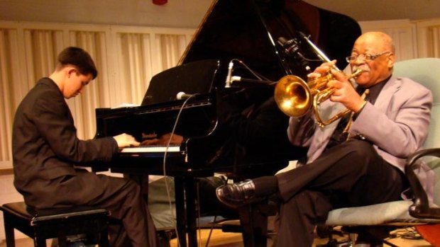 Musical connection: Clark Terry and Justin Kauflin in <i>Keep On Keepin' On</i>.