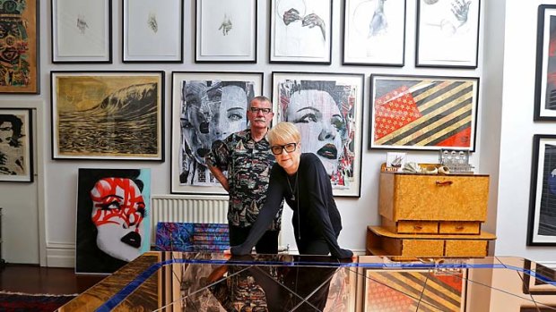 St Kilda collectors Sandra Powell and Andrew King are selling works by Nolan and Beckett to support Australian street artists.