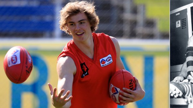 No ordinary Joe: Joe Daniher will play for Essendon because Neville Fields, right, was lured away from the Bombers by South Melbourne.