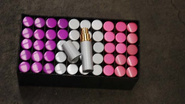 Tear gas lipstick: the items were found in a shipping container from China.