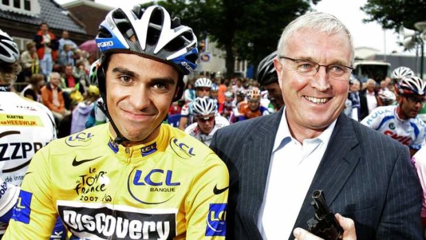 Uphill battle: Pat McQuaid pictured with Alberto Contador.