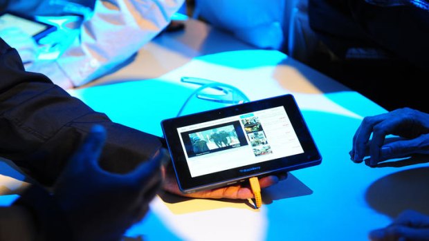 The BlackBerry PlayBook tablet.