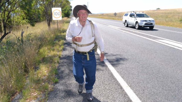 The Wellington valley has proved a relatively easy stretch of Malcolm Brown's trek.