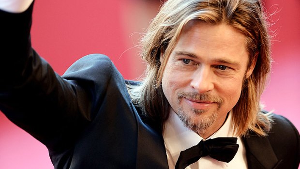 Waving hello to Australia? ... Brad Pitt
