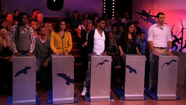 In the hot seat ... the five contestants taking part in the controversial Dutch quiz.