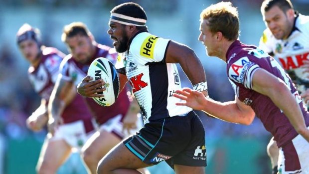Chasing the game: The Sea Eagles were forced to work for their late win.