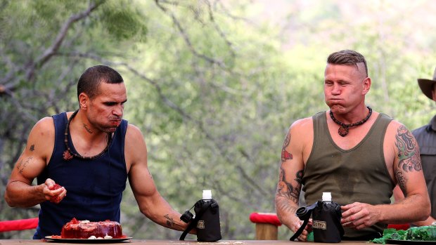 Mundine was in the jungle with boxing rival Danny Green.