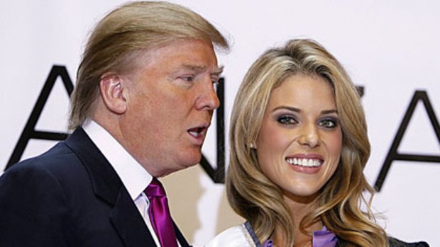 You're fired ... Donald Trump with Carrie Prejean.