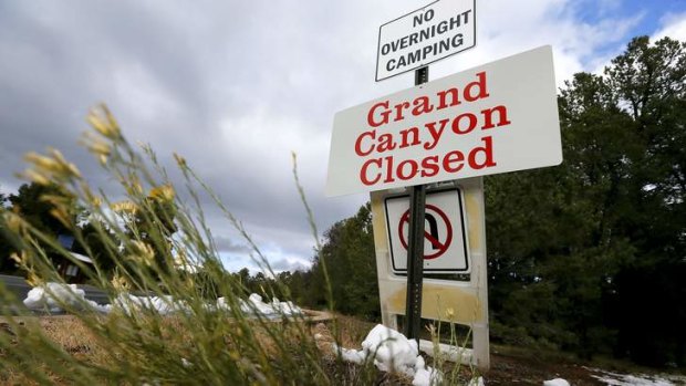 Impasse: The Grand Canyon National Park remains closed but the Obama administration said it would allow some parks to re-open if the states used their own money.